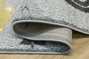 Detský koberec Lima F498A uličky / plyšové medvede, svetlosivý / krémový