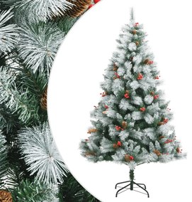 Umelý výklopný vianočný stromček so šiškami a bobuľami 210 cm 357713