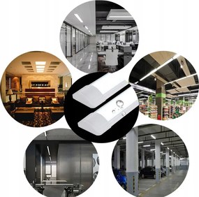 Sada 8 LED svietidiel do garáže a dielne na prisadenú stropnú montáž 36W 120cm