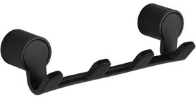 Mexen Base, držiak na uteráky, 4-háčik, čierna matná, 70882354-70