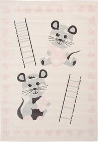 Detský kusový koberec Happy M MYŠKY - ružový