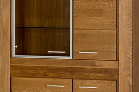Vitrína Velvet II 12 110 cm z masívu s LED osvetlením dub Rustikal