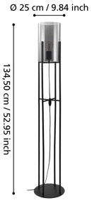 Eglo 43142 - Stojacia lampa GLASTONBURY 1xE27/60W/230V