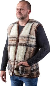 Pánska vesta z ovčieho rúna KÁRO veľ. 4XL