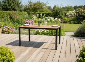 CH Záhradný oceľový stôl Polywood- čierna