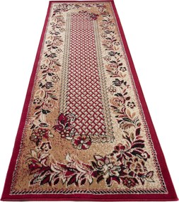 TA Koberec 7192B TMAVO BÉŽOVÁ ATLAS PP ČERVENÁ Rozmer: 70x200 cm
