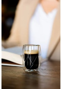 Dvojstenné hrnčeky na espresso v súprave 2 ks 100 ml Geo – Vialli Design