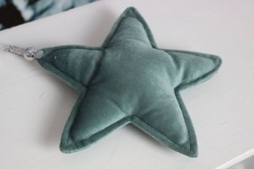Modro zelená tiffany závesná zamatová hviezda 15cm