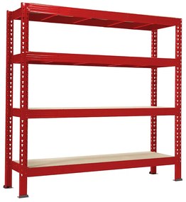 Trestles Nekonečný priemyselný regál 2200x2000x800, 4 police Farba: červená