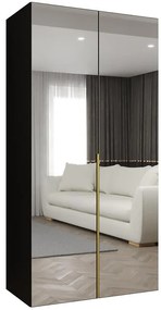 Skriňa Alicante III 100 čierna/zlatá