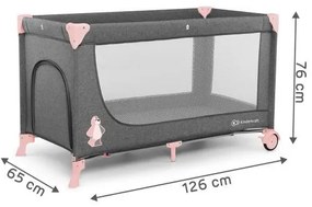 KINDERKRAFT - Cestovná postieľka JOY šedoružová