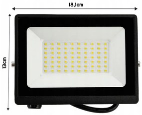 BERGE LED reflektor IP65 - 50W - 4500lm s pohybovým a súmrakovým senzorom - neutrálna biela