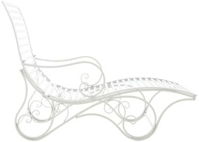 Kovová záhradné lehátko Amiens - Biela