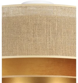 Stropné svietidlo SARTA 1×E27/60 W/230 V, priemer 45 cm, medená/juta