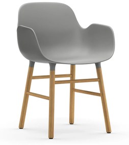 Stolička Form Armchair – sivá/dub