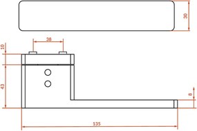 Kuchinox Tessera II, kľučka na dvere, zlatá matná, LAV-KMI_G00A