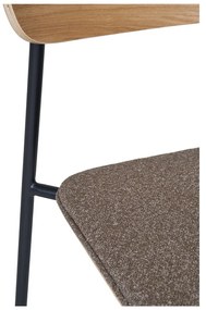 Čierna/hnedá stohovateľná jedálenská stolička v dekore jaseňa Estepona – House Nordic