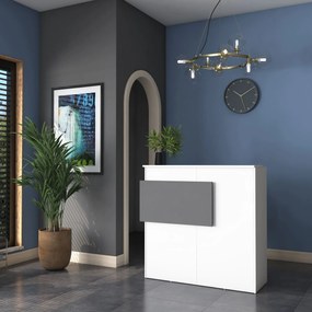 PC stolík Pemola (biela + antracit). Akcia -19%. Vlastná spoľahlivá doprava až k Vám domov. 1094523