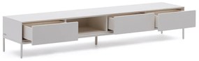Biely TV stolík 195x35 cm Vedrana – Kave Home
