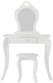 Detský toaletný stolík na maľovanie v bielej farbe