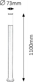Rabalux BLACK TORCH záhradný stĺpik 8148