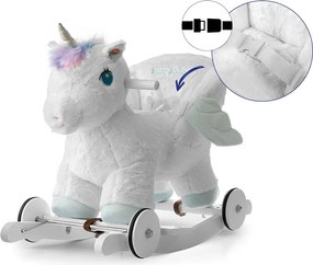 Hojdací koník s melódiou a kolieskami Milly Mally Polly Jednorožec