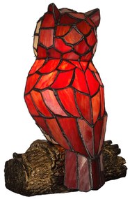 Vitráž dekoratívna lampa 26 cm SOVA