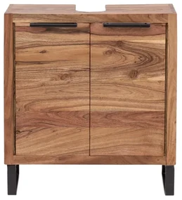 furniture-nabytek.cz - Masívna skrinka pod umývadlo Sydney z akáciového dreva, lakovaná, hnedá – 56×25×60 cm
