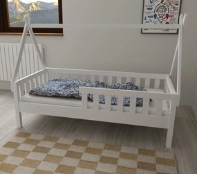 Detská domčeková posteľ z masívu borovice TEA - 200x90 cm - biela