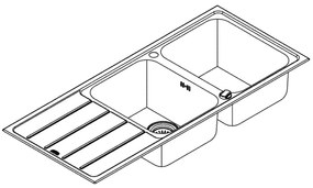 GROHE 31588SD1 - Drez K500 1160 × 500 mm nerez