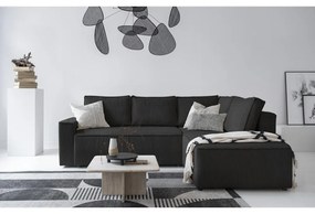 Antracitovosivá menčestrová rozkladacia rohová pohovka (pravý roh) Brave Dave – Miuform