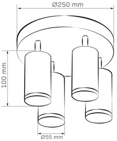 LED RGBW stmievateľné kúpeľňové bodové svietidlo TURYN 4xGU10/6,5W/230V IP44 biela