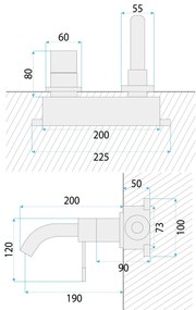 Rea Lungo Diamond, podomietková umývadlová batéria + BOX, medená lesklá, REA-B0540