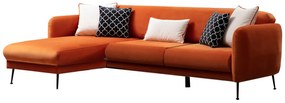 Dizajnová rozkladacia sedačka Eilika 270 cm oranžová - ľavá