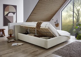 Dvojlôžková posteľ bucca s úložným priestorom 180 x 200 cm menčester béžová MUZZA