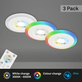 Briloner - SADA 3x LED RGBW Stmievateľné kúpeľňové svietidlo LED/5W/230V IP44+ DO