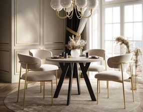 OKRÚHLY ROZKLADACÍ JEDÁLENSKÝ STÔL EWALD KAŠMÍR MATNÝ + ČIERNY 100/140 cm