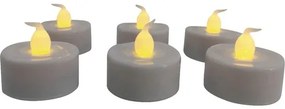 LED sviečky čajové 3,6 cm s časovačom vrátane batérie 6 ks