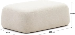 Krémový taburet z textílie buklé Martina – Kave Home