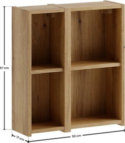 Závěsný koupelnový regál UNI Noce 50 cm dub coast evoke