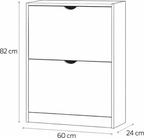 Sklopná botníková skrinka POINT Slim 2, biela