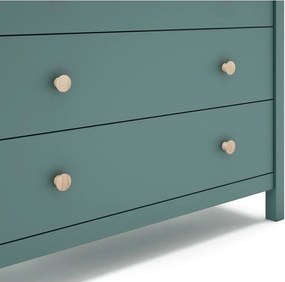 Nízka detská komoda z borovicového dreva v petrolejovej farbe 100x80 cm Max – Marckeric