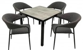Doppler Bergamo 90x90 Melia Likatex - hliníková sedacia súprava 4+1