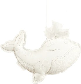 Závesná dekorácia veľryba vanilka 40x25x8cm