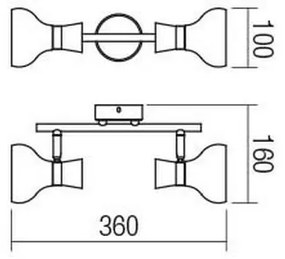 Redo 04-476 - Bodové svietidlo BOWIE 2xE14/28W/230V