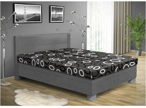 Nabytekmorava Čalúnená posteľ s úložným priestorom ALICE 200 x 180 cm farebné čalúnenie: šedá 36, čalúnenie: Mega 14 černá