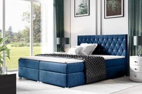 Čalúnená posteľ Nadine 160x200cm, modrá Monolith