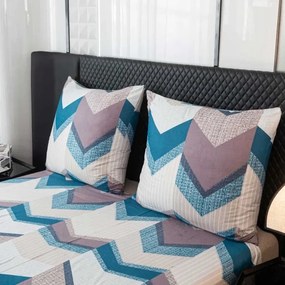 Obliečky z mikrovlákna CHEVRONIX modro-fialové Rozmer obliečky: 2 ks 70 x 80 cm | 160 x 200 cm