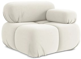 Biely zamatový modul pohovky (pravý roh) Lokua – Makamii