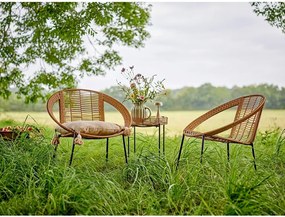 Záhradná lounge súprava z umelého ratanu v prírodnej farbe pre 2 osoby Dudine – Bloomingville